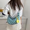 Elegant And Spacious Checkered Crossbody Bag For Daily Commuting In Fresh Colors