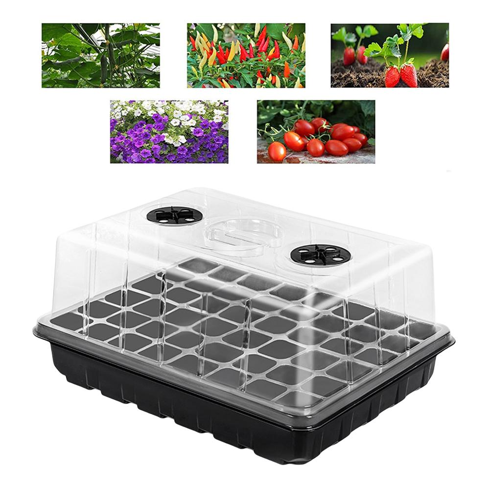 24/48 Holes Flower Plant Seed Grows Box with Humidity Dome Seed Propagation Container for Hydroponics Growing System