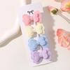 4Pcs/set Double Layered Bows Hair Clip Set for Baby Girls Cute Candy Colored Bangs Hair Pin Cotton Children's Hair Accessories