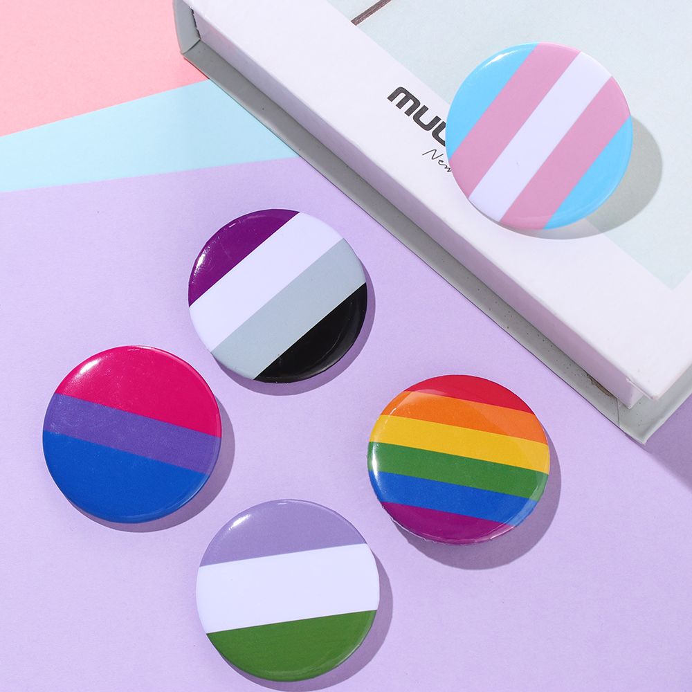 1/2 st Regnbåge Gay Pins Tennplåt Märke Knapphål Jeans Hatt Broscher Män Kvinnor Kragstift Smycken Accessoarer