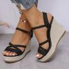Damen Keilabsatz Schnallen Sandalen Knöchelriemen Sommer Outdoor Plateau Schuhe Damen Strand Bequem Mode Sandalen
