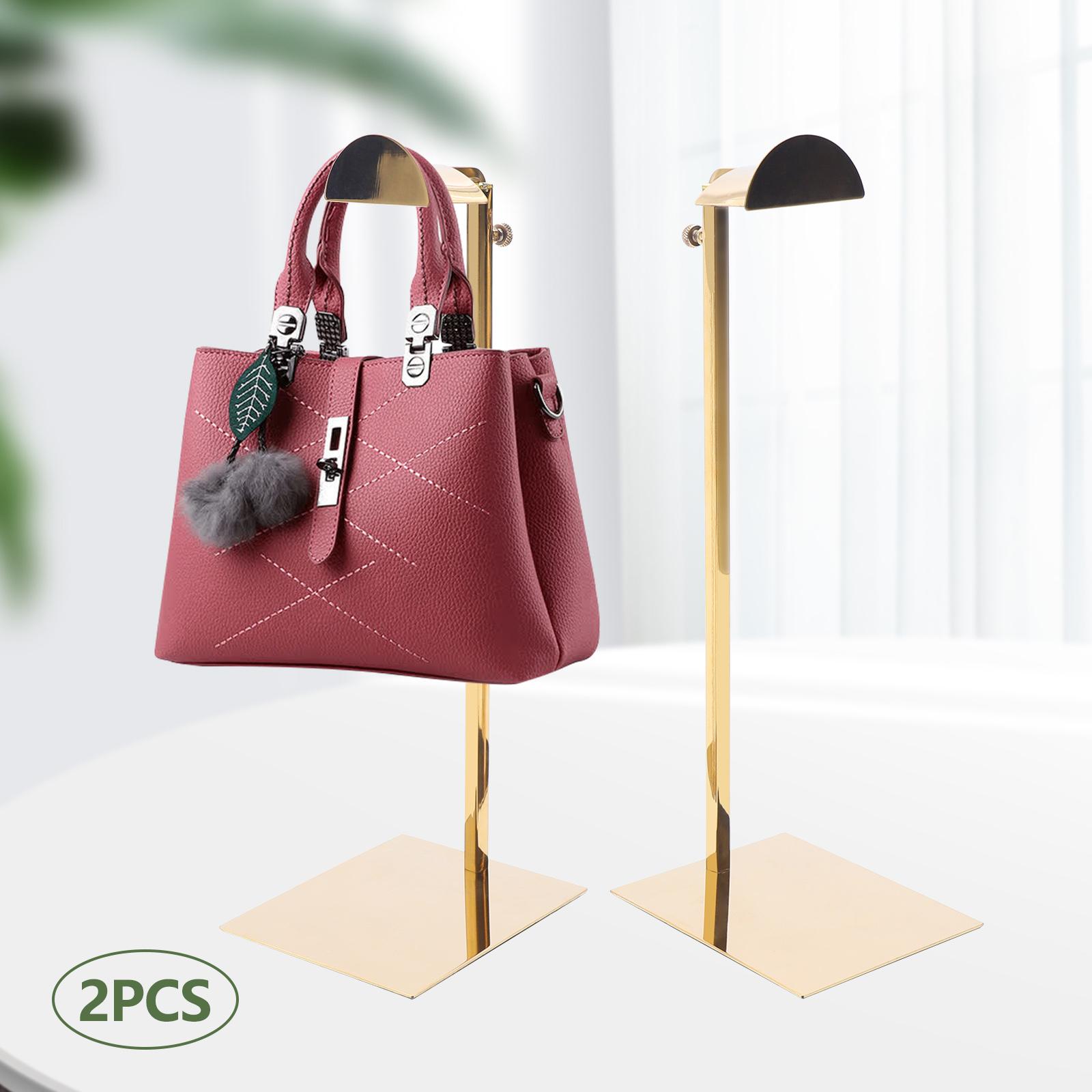

Bymaocar 2pcs Large D-head Hanging Bag Racks, Height Adjustable Stainless Steel Jewelry Display Racks for Clothing Stores & Home золотий