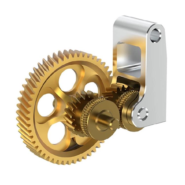 DLC Coated Steel Extruder Gears Assembly Minimizes Vibration for Lab P1S P1P X1 3D Printers