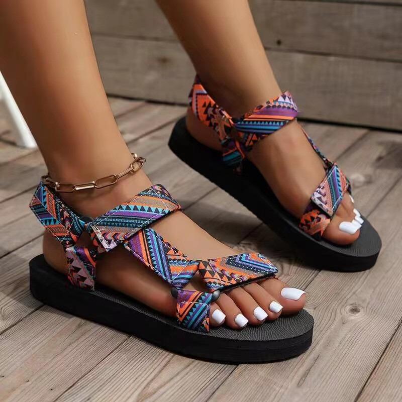 Fashion Summer Women Hemp Slip-On Beach Fashion All-match Women Flats Sandals Plus Size 36-43 Female Roman Hook&Loop Sandalias De Mujer