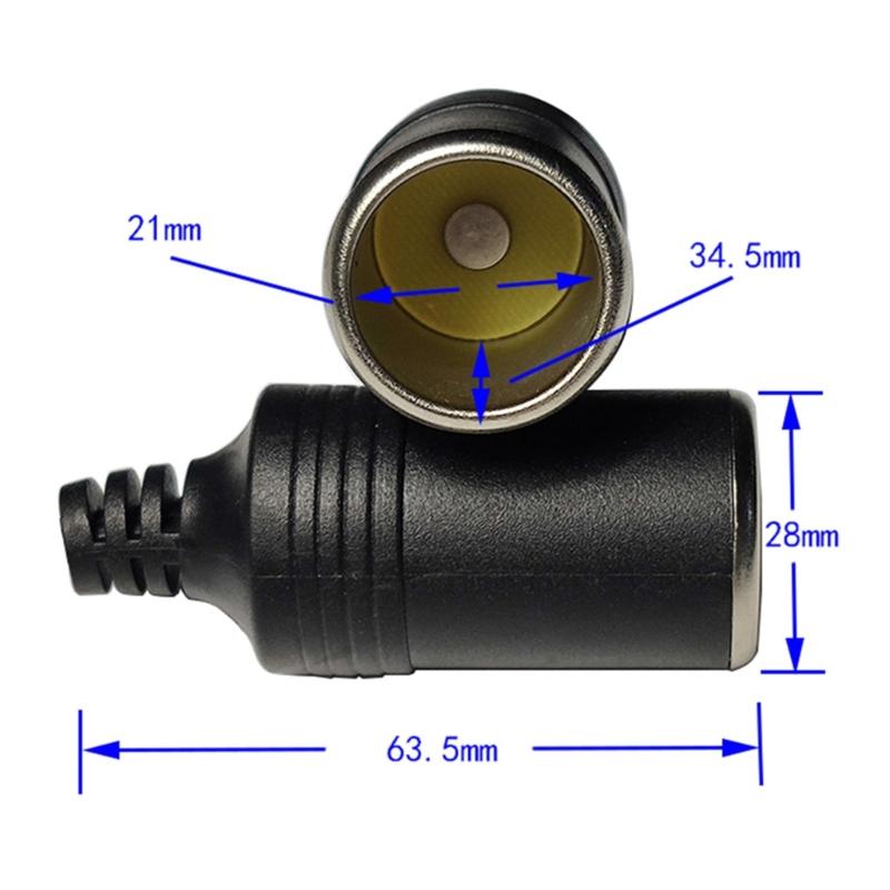 High-current Vehicle-mounted Car Cigarette Lighter Cable Line 1 In 2 Out Male To Double Female Y Splitter Adapter Cord