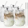 Transparent Vertical Cold Coffee Cup Glass Cups Juice Milk Drinkware Iced Water Glass Coffee Mug Cocktail Glasses Cup