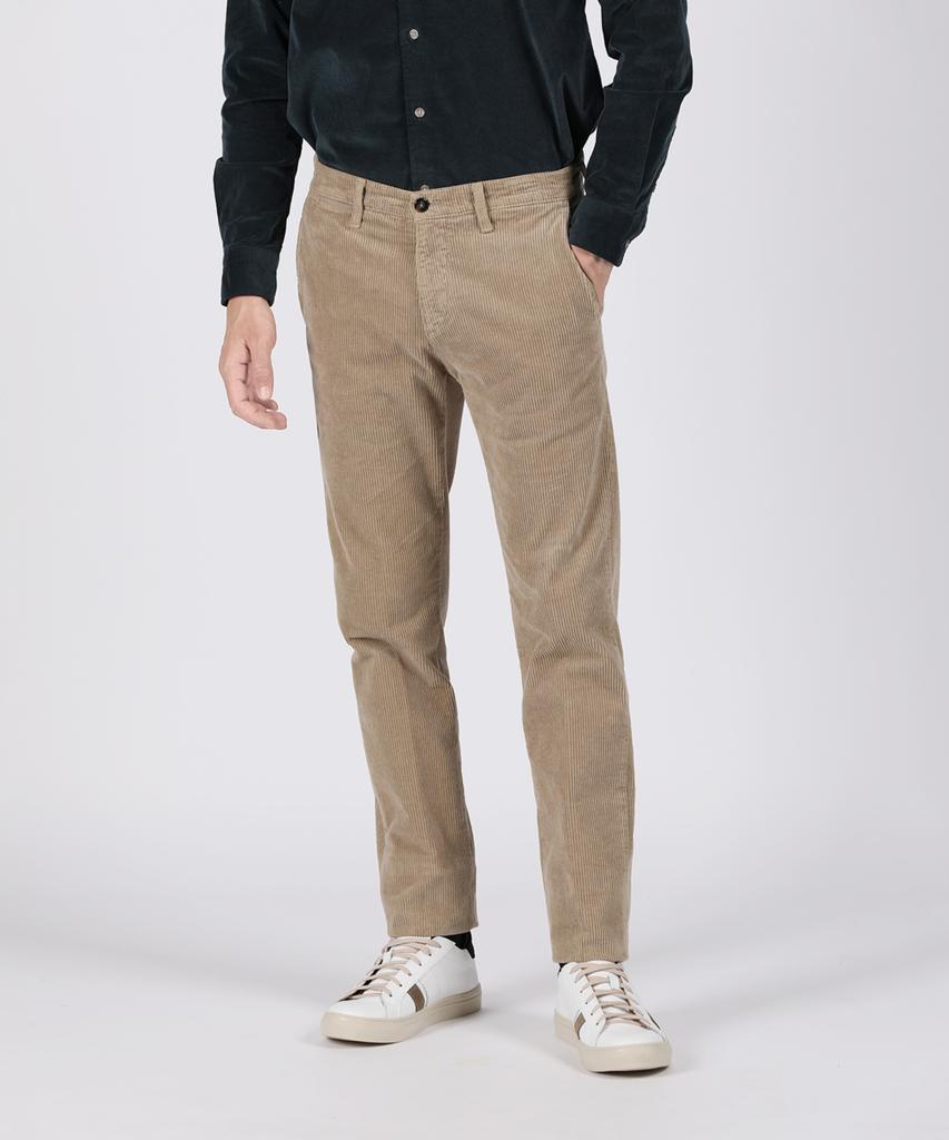 PANICALE Beige Corduroy Regular Fit Pants