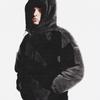 Y2K Stijl Nepbont Patchwork Met Capuchon Rits-Up Vest Uniseks Streetwear Bovenkleding