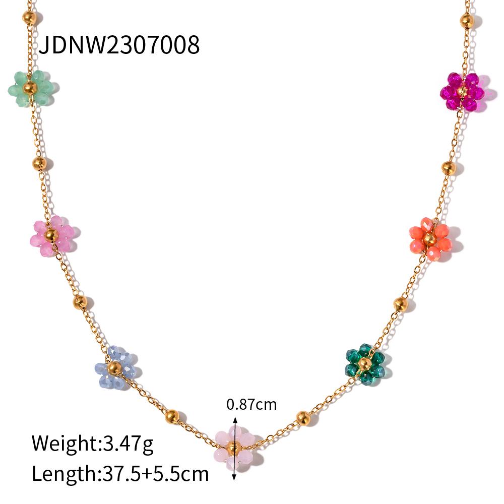 Uworld Temperament Heart Pendant Chain Necklace for Women Stainless Steel Stylish Choker 18 K Jewelry Waterproof Party Gift