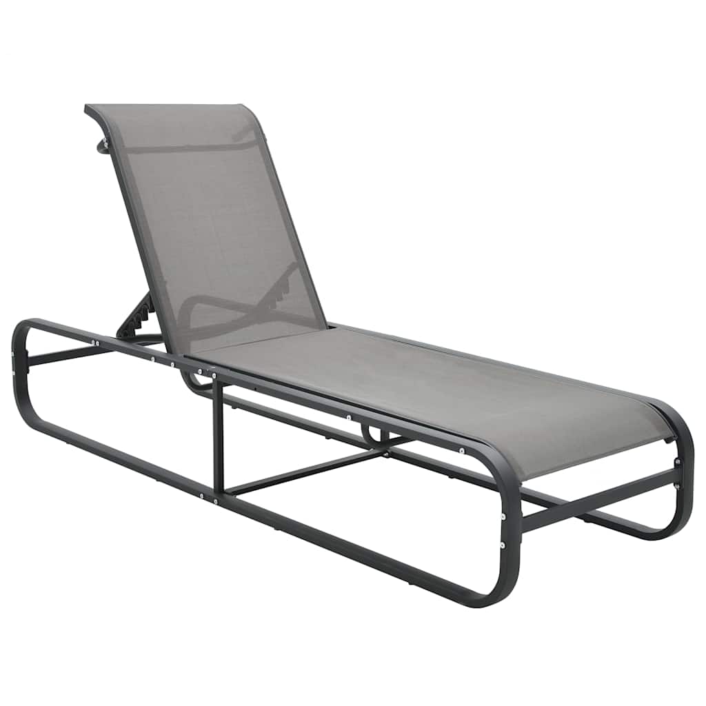 vidaXL Sonnenliege Aluminium und Textilene graue