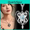 Unique Galaxy Themed Heart Wings Pendant Necklace With Irregular Zirconium Stone Design For Women