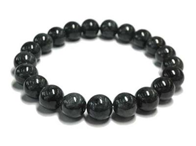 Golden Jadeite Natural Black Jadeite Bracelet (approx. 10mm, 21 Beads)