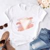 Koszulki z nadrukiem Love Heart Print dla kobiet Ubrania Okrągły dekolt Casual Top Ubrania Krótki rękaw Uniwersalne graficzne nadrukowane modne koszule