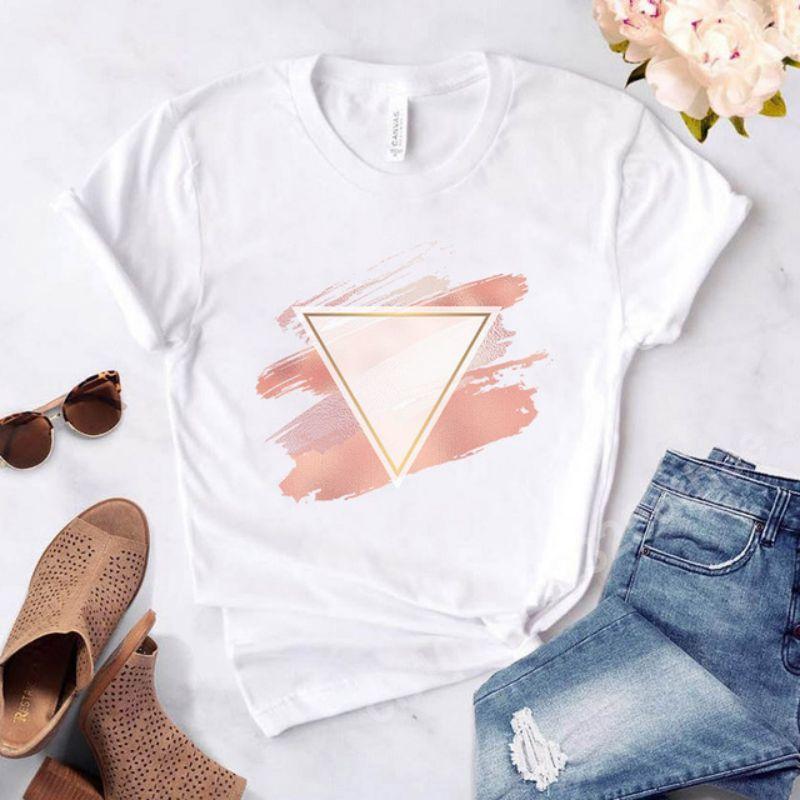 Love Heart Print T-Shirts For Women Clothing Round Neck Casual Top Clothes Short Sleeve Versatile Graphic Printed Fashion Shirts