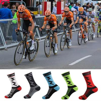 Fietssokken, sportsokken voor heren en dames, slijtvast, ademend, vochtabsorberend, hardloopsokken