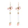Glass Lotus Pearl Tassel Earrings: Elegant High-End Fashion Accessory
