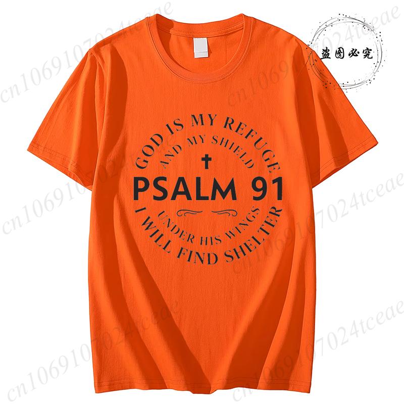 God Is My Refuge Graphic Printed T Shirts for Unisex Unisex Clothing Bible Verse Unisex T Shirt Clothes Short Sleeve Tee T Shirt Homme