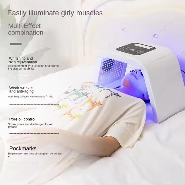 PDT 7 Color LED Photon Therapy Facial PDT LED Light Therapy Whitening and Rejuvenation Beauty Machine Photon Skin Rejuvenation and Acne Removal