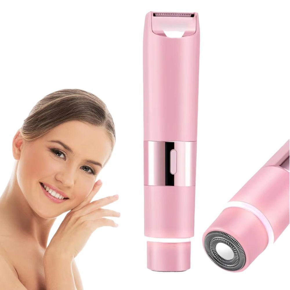 USB Rechargeable Women Shaver Double Head Epilator Shower Safe Hair Remover  For Underarm Face Leg