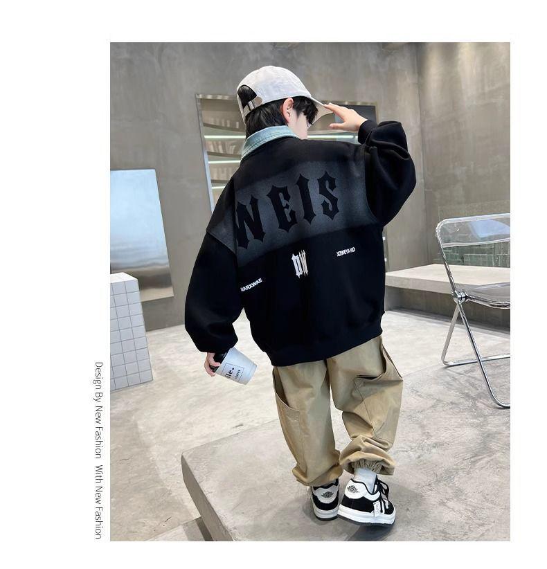 2025 New Boys' Polo Sweatshirt - Spring/Autumn Style, Trendy T-Shirt for Big Boys