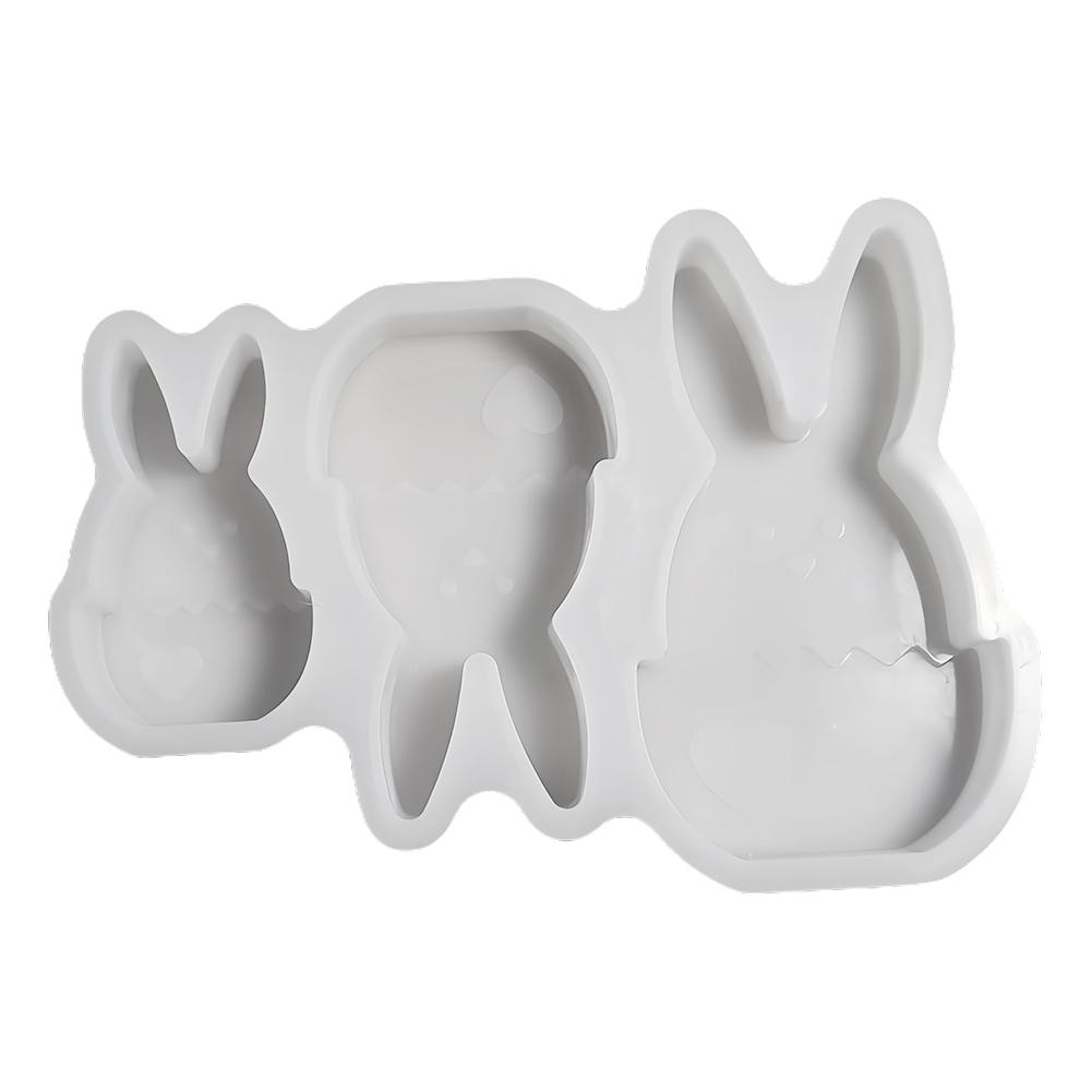 Silicone Easter Rabbit Mould DIY Animal Statue Cement Mold Non Stick Easter Egg Bunny Mold Plaster Mould for Easter Party