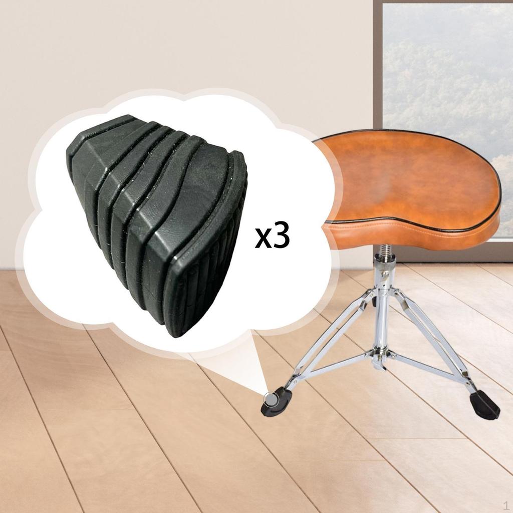 3 Pieces Drum Stand Feet Leg Cap Essential Pad DIY High Performance Replacement Percussion