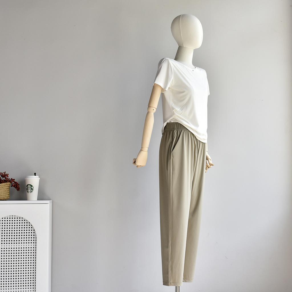 Sunscreen icy summer thin nine-point cigarette pants, casual and fashionable all-match