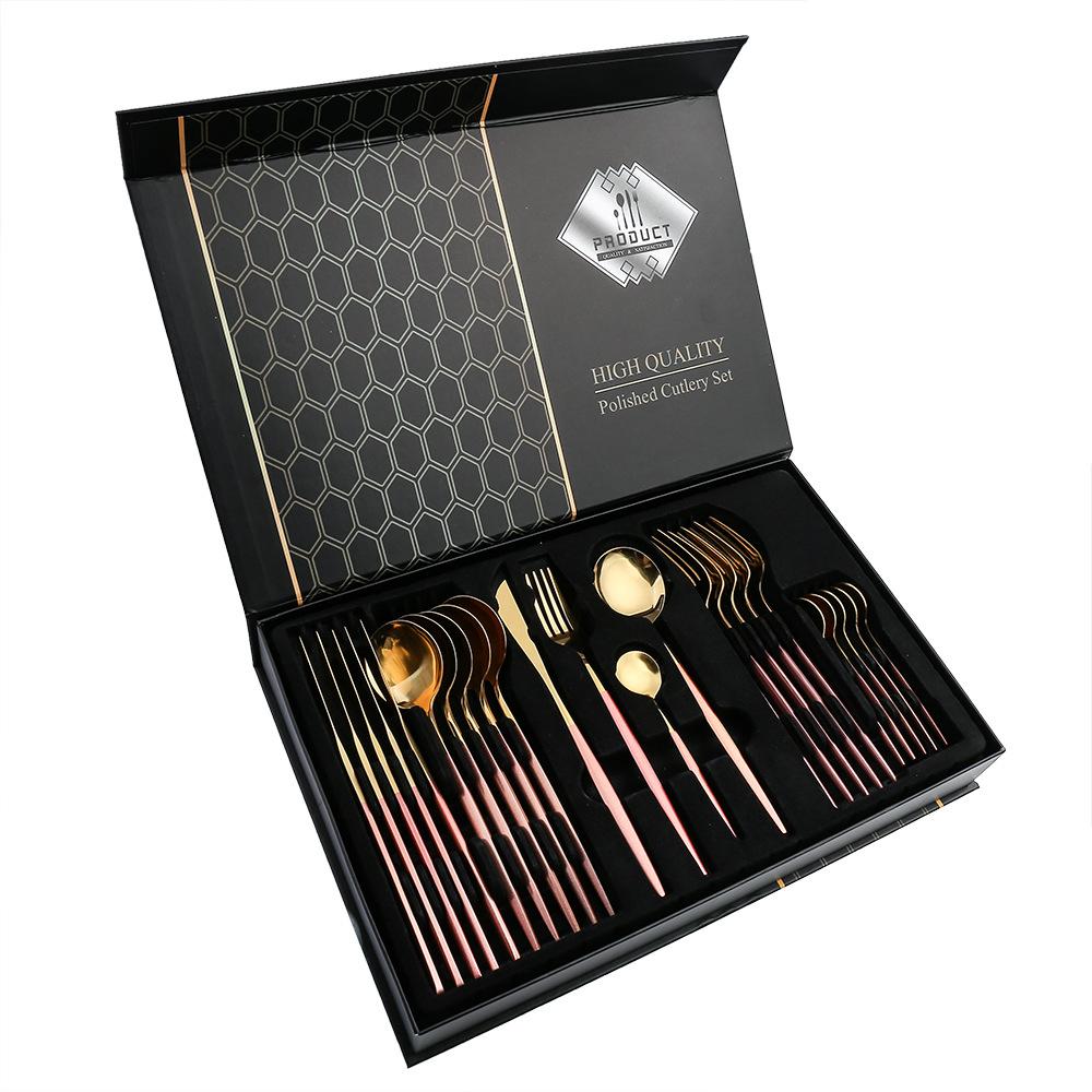 HANYANG 410 Stainless Steel Tableware Family Hotel Supplies Steak Knife, Fork and Spoon Set Western-style Tableware