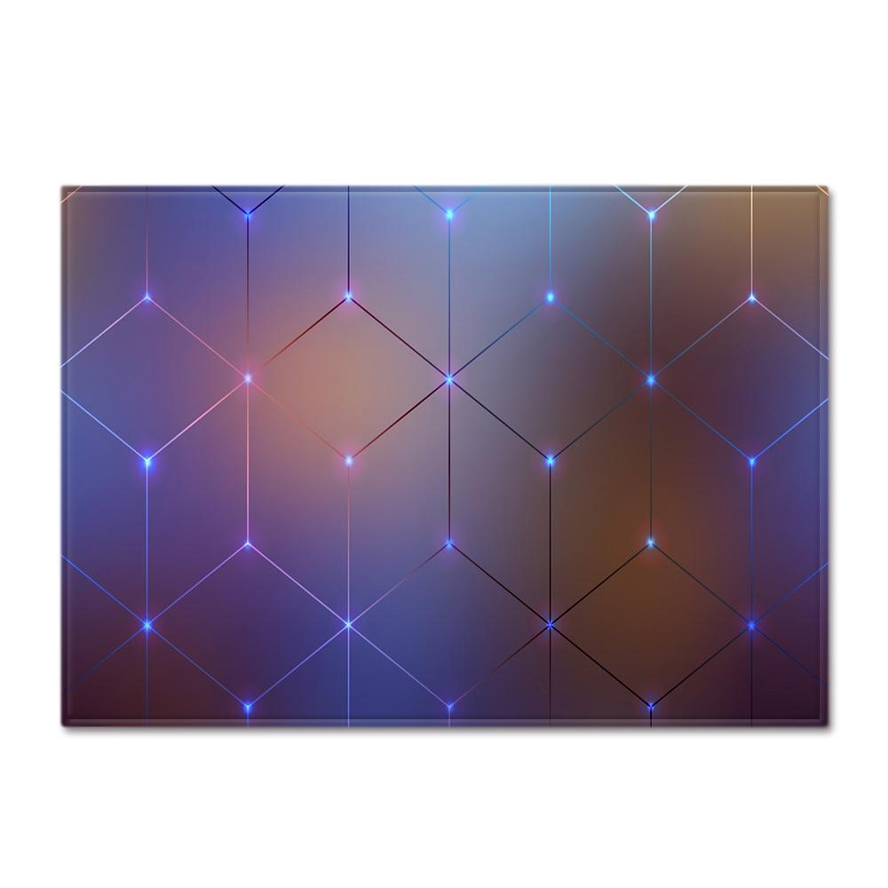 Line Printing Three-Dimensional Carpet Living Room Runway Green Floor Mat