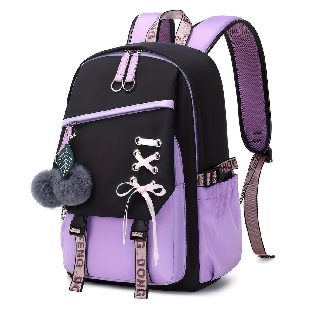 Maeau Idealny do i A4 z Uroczy Fioletowy Plecak, Lekki, Dojazd do Pracy, Podróże, Dziewczyny, Rozmiar, Ozdoby,