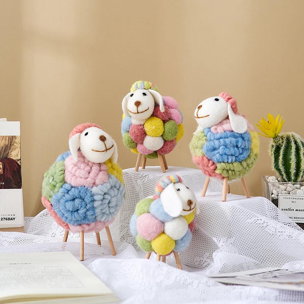 Creative Felt Sheep Ornament Kawaii Accessories Modern Home Decor Indoor Figurines Room Decoration Accessories Children's Gifts