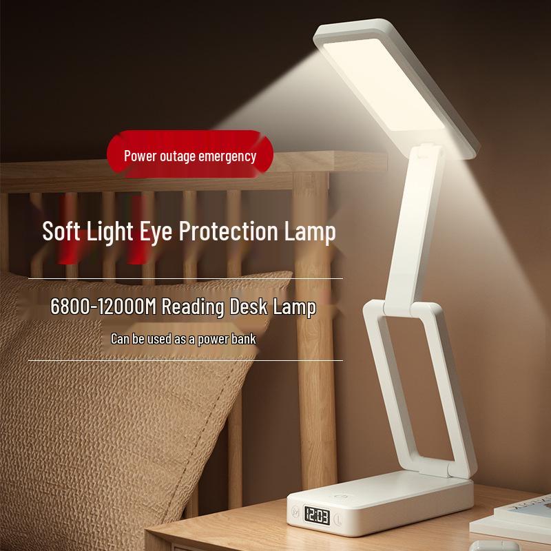 Rechargeable LED Desk Lamp: Dual-Use Eye Protection for Reading & Writing, Multifunctional Night Light for Dorm or Bedroom.