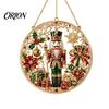 Decorative Plastic Tree Ornaments Christmas Rhinestone Painting Suncatcher Kit, Round DIY Hanging Decor Party Supplies for Home, Craft Pendant Holiday