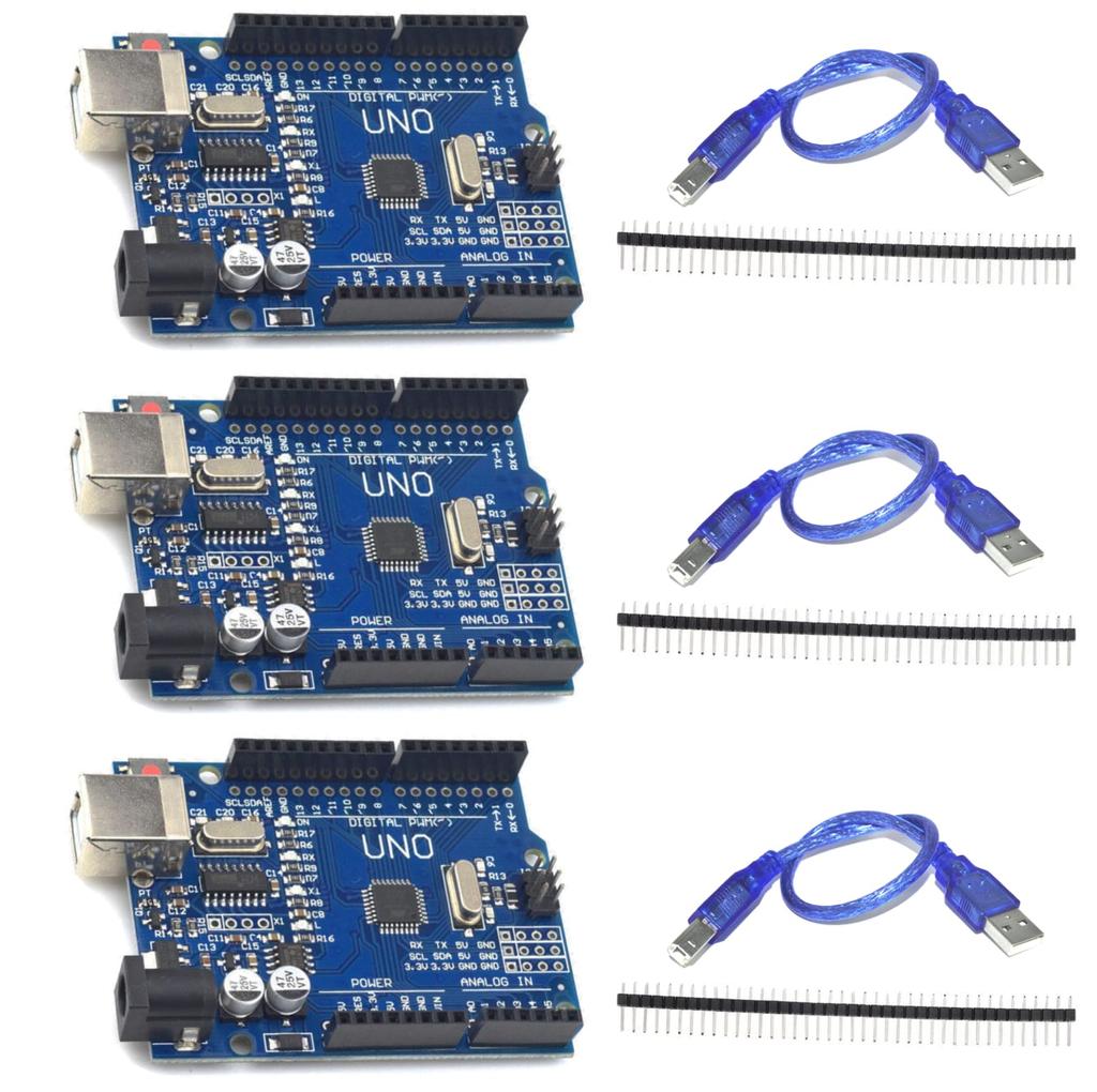 zetaon uno compatible cable included for set of 3 USB-typeB Arduino,