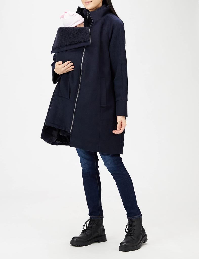Baby Carrier Compatible Maternity Navy L [Serafin] Coat, Coat, Women's SB-122 (UK12)