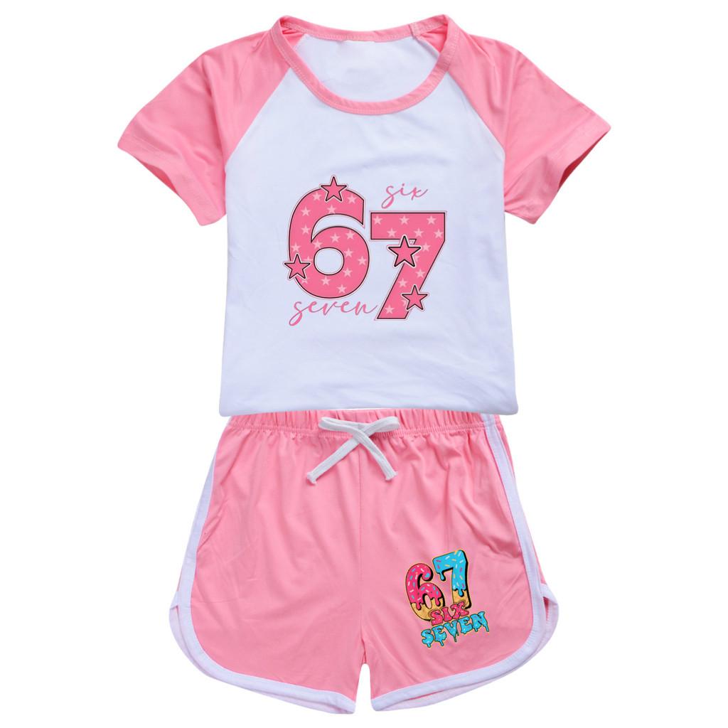 5291 Kids Boys Girls Brainrot 67 Printed Top Pants Sport Tracksuit Clothes Set