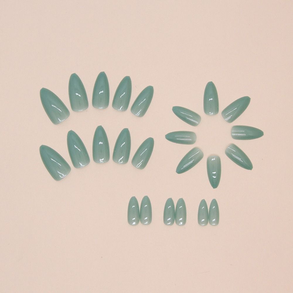 24pcs Star Butterfly False Nails Long Almond Press On Nails Manicure Fake Nials DIY