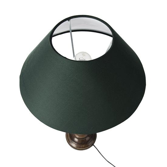 58 Cm Floral Carved Black Wood Table Lamp with Green Shade Bedroom, Dining Room, Hotel Room, Living Room, Office Decorative Bulb Not Included