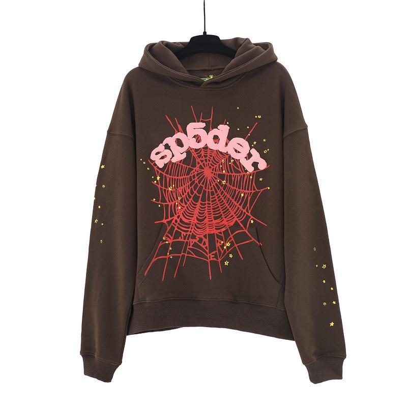 2025 Ny mote Print Letters Spindelvev Print Hettegenser Hip Hop Plus Size Løs Hettegenser Casual Bukser Sportsdress