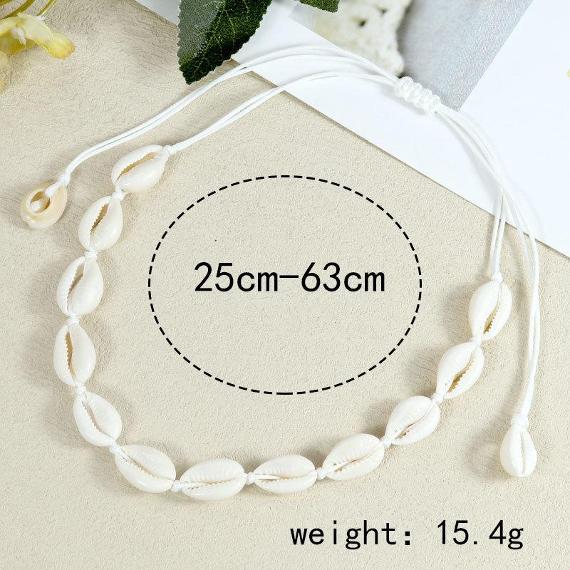 Boho Cowrie Shell Necklace Bracelet Set, Ocean Beach Hawaii Jewelry for Women