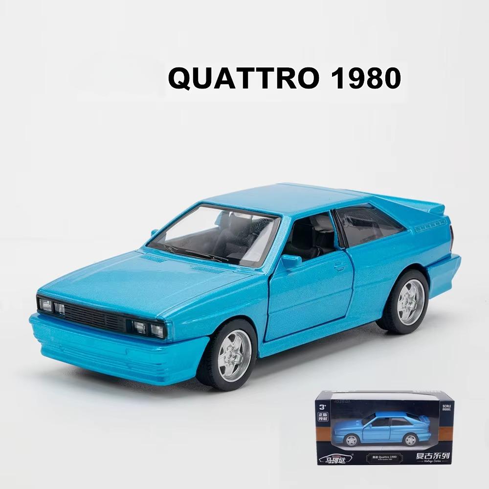 1/36 Scale Quattro 1980 Alloy Car Models Toy Diecasts Vehicles Model Doors Opened Pull Back Sport Car for  Kids Gift