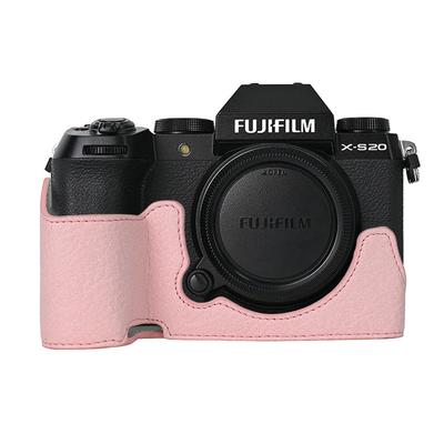 Magnetic PU Leather Camera Half Case for Fujifilm XS20 Fuji X-S20 Litchi Skin Bottom Opening Cover
