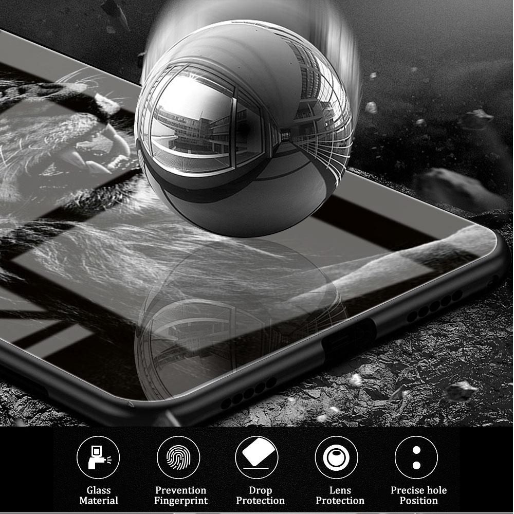 Glass Case For Samsung Galaxy S22 S20 FE S21 Plus Phone Cover S10 5G S9 Note 20 Ultra 10 Lite Shell Wolf Lion Animal