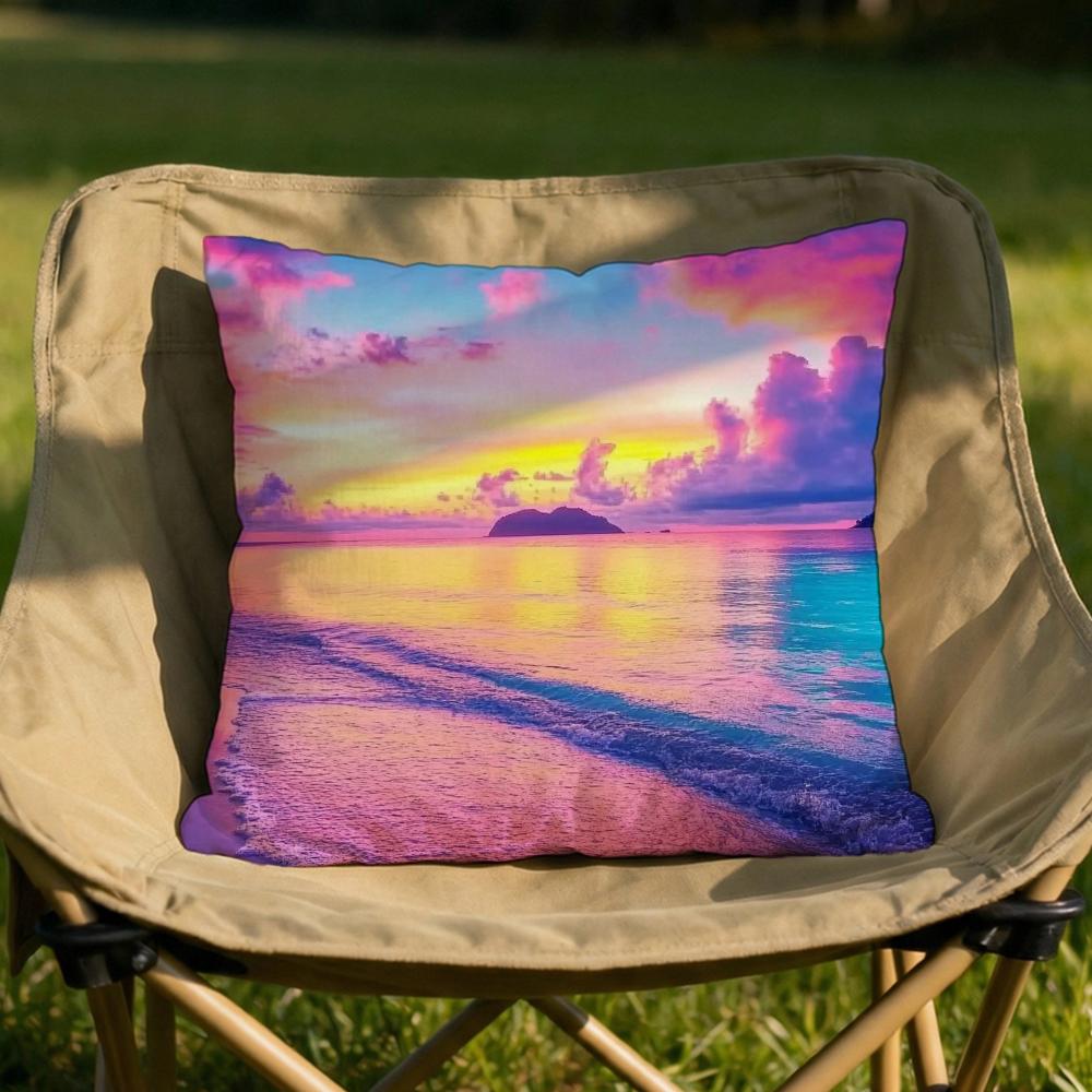 

Beach Landscape Print Cushion Cover Soft Reversible Durable Pillow Cover MultiScene Use for Home Car Daily Comfort 30x30cm