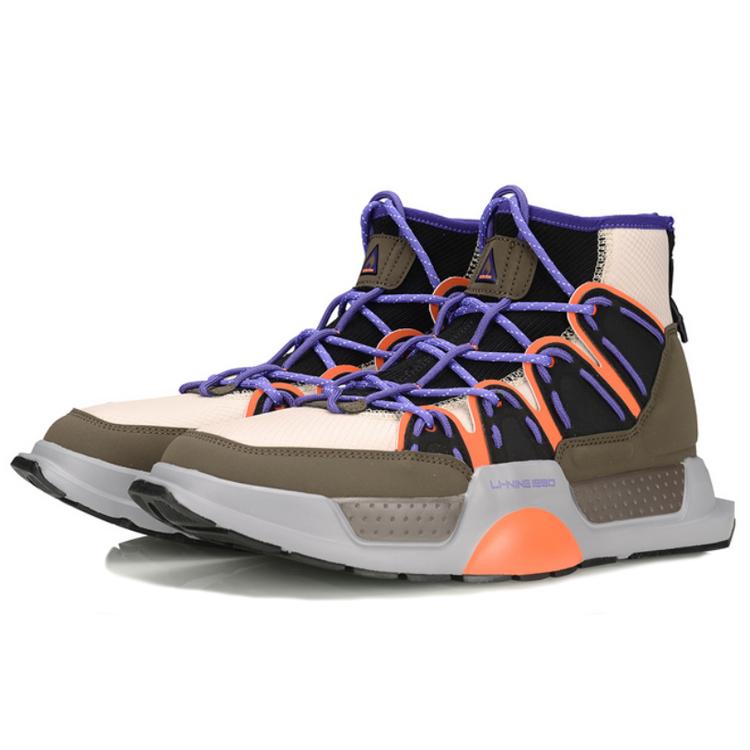 Li Ning Essence Synthetic Leather, Textile Cushioning Lightweight Abrasion Resistant Slip Resistant High top AGBP089-2