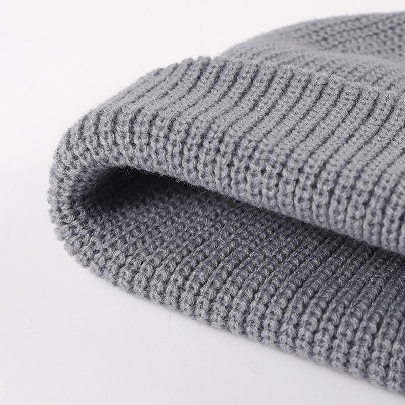Men Women Winter Thick Warm Hat Plain Beanies for Custom Logo Minimalist Dome Knit Beanie