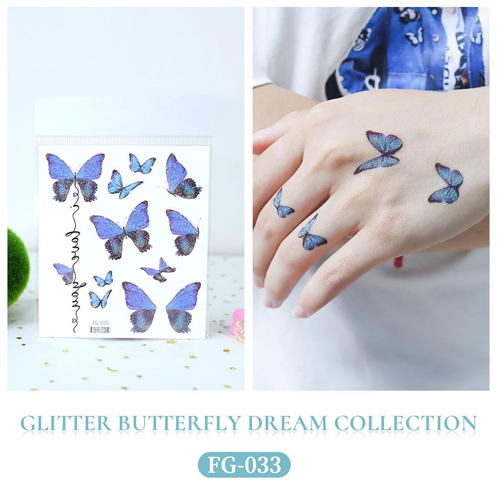 Glitter Gradient Butterfly Face & Eyeshadow Temporary Tattoo Stickers