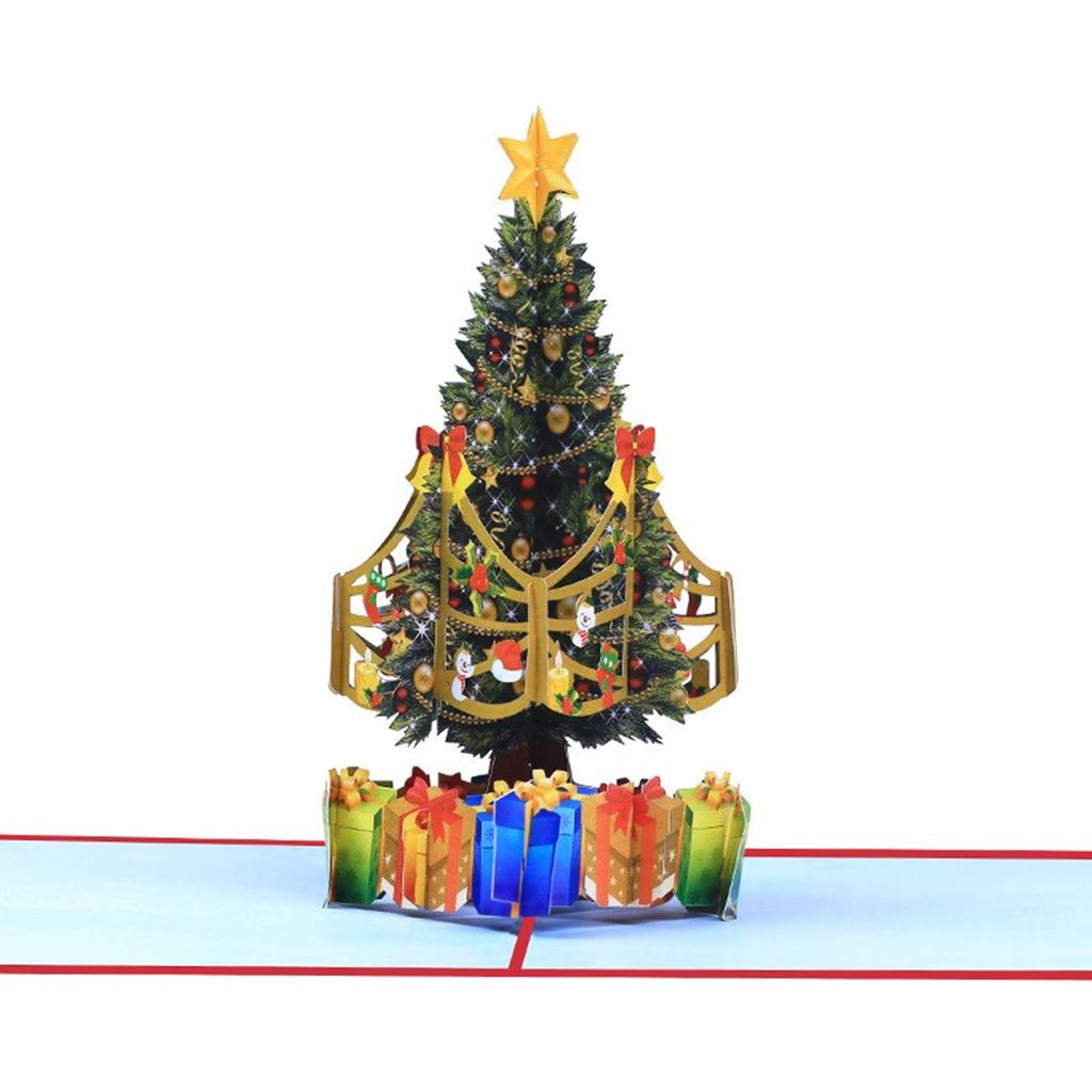Festive 3D Popup Christmas Tree Card Heartwarming 3D Pop Up Christmas Tree Card with Envelope for Seasonal Greetings