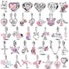 Copper Original Pink Series Charms Perfume Butterfly Beads Pendent Dangle Fit Bangle Charm Bracelet Diy Women Jewelry Gift