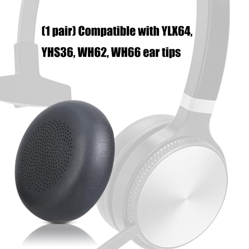 1Pair Earpads Leather Ear Pad Ear Cushions Cover Memory Foam Earmuffs for WH64 YHS36 WH62 WH66 Headsets